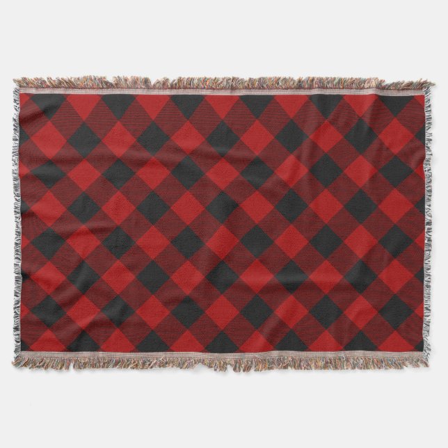 Manta MacGregor Rob Roy Cuadros de Búfalo Rojos (Anverso)