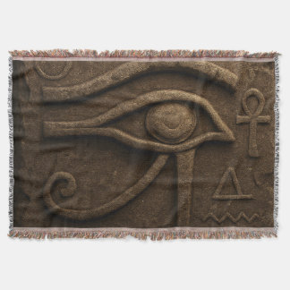 Manta Majestic Eye of Horus Pharaonic Throw Blanket