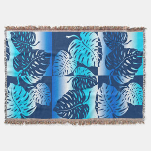 Manta Makua Monstera Hawaiian Blend Blankets a rayas