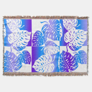 Manta Makua Monstera Hawaiian Blend Blankets a rayas