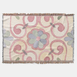 Manta Málica española italiana acuarela rosa floral