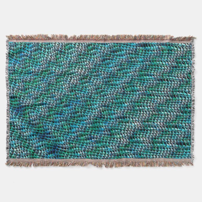 Manta Malla de saco torcida y ondulada, cian verdoso (Anverso)