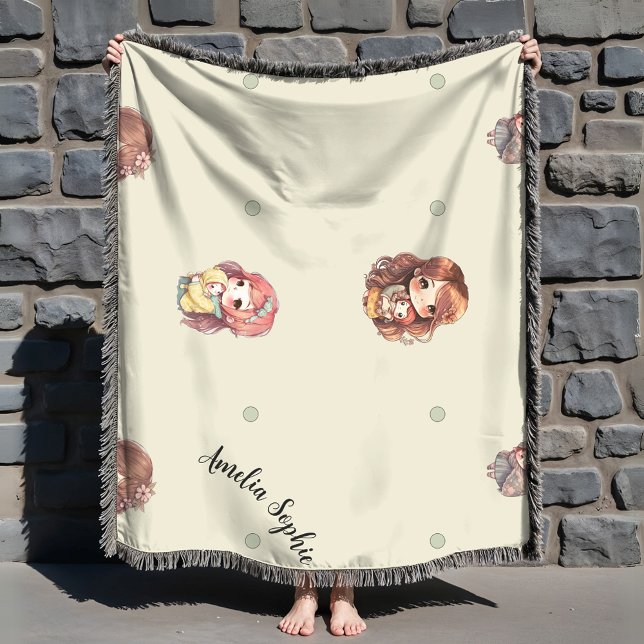 Manta Mamá Dulce Y Bebé Con Nombre Verde (Subido por el creador)