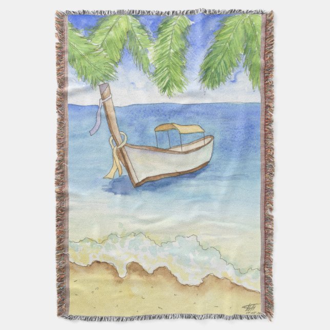 Manta Mañana en Bali Watercolor (Frente vertical)