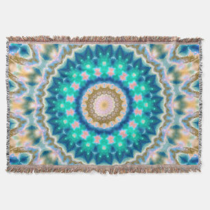 Manta Mandala amarilla turquesa