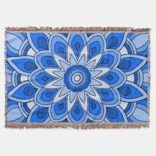 Manta Mandala en azul