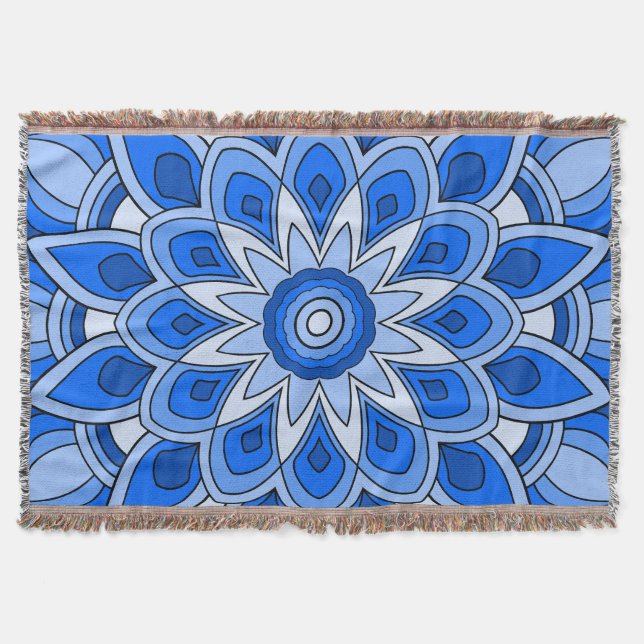 Manta Mandala en azul (Anverso)