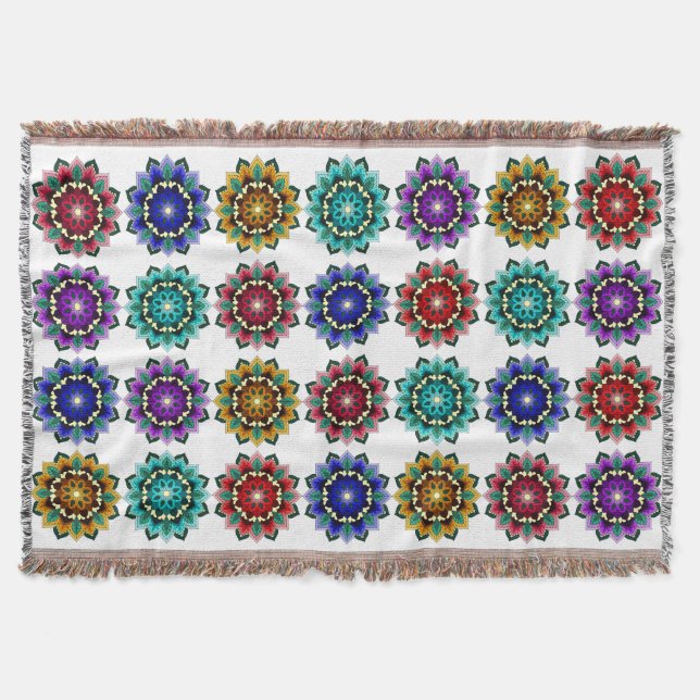 Manta Mandala en varios colores (Anverso)