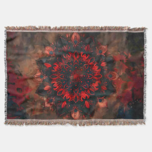 Manta Mandala oscura - Regalo gótico de Boho