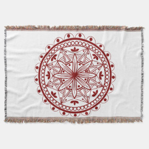 Manta Mandala roja profunda simple