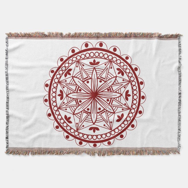 Manta Mandala roja profunda simple (Anverso)