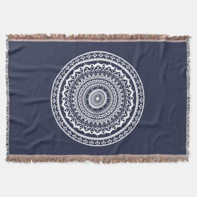 Manta Mandalas Blancas Deja que el mar te libere (Anverso)