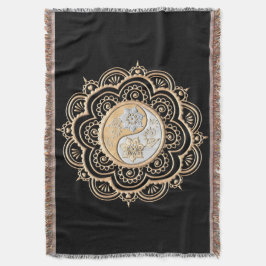 Manta Mandalas de oro y plata