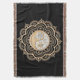 Manta Mandalas de oro y plata