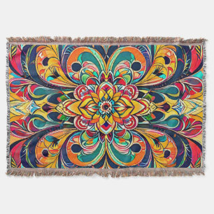 Manta Mandalas Sinfonía de Color – Floral Psicodélico Au