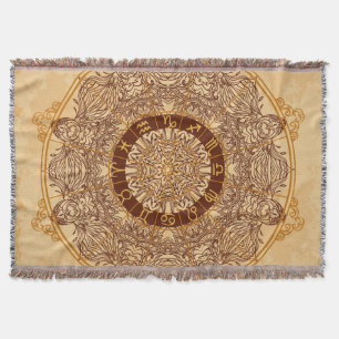 Manta Mandalas, zodiac, círculo ornamental, vintage.