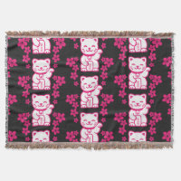 Maneki-neko japonés rosado
