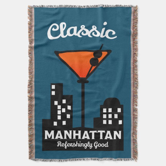Manta Manhattan Cocktail Wall Art (Frente vertical)