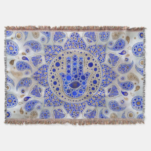 Manta Mano Hamsa de Fátima en la Madre de la Perla