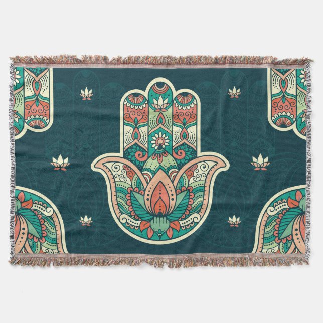 Manta Mano judía marroquí Hamsa Hamsah (Anverso)