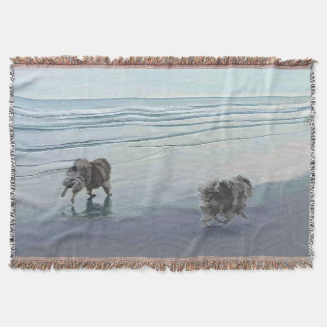 Manta Manos en la pintura de perro en la costa (Anverso)