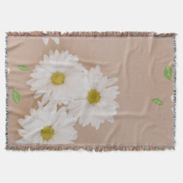 Manta "manta de margaritas veige y marron"