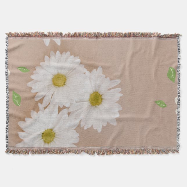 Manta "manta de margaritas veige y marron" (Anverso)