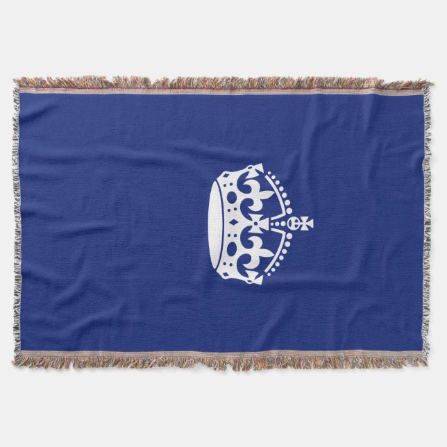 Manta Mantener la corona tranquila en la decoración azul (Anverso)