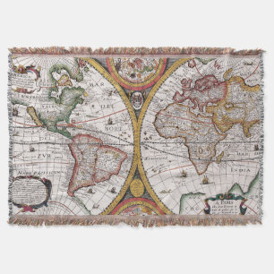 Manta Mapa antiguo antiguo inspirado (12)