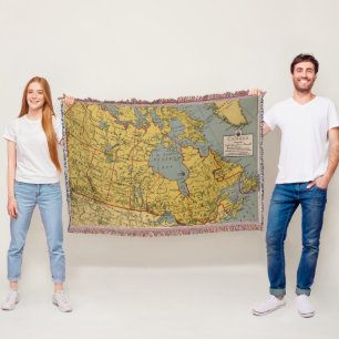 Manta Mapa antiguo de Canadá