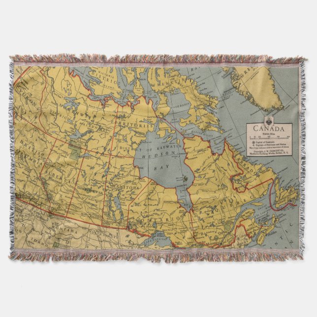 Manta Mapa antiguo de Canadá (Anverso)