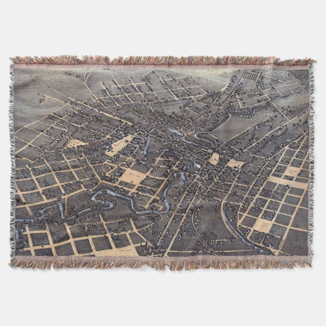 Manta Mapa Antiguo de la Ciudad de San Antonio, Texas, d (Anverso)