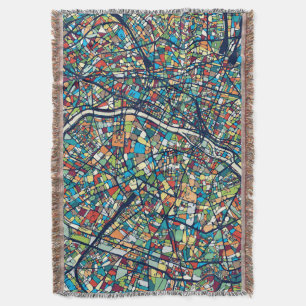 Manta Mapa colorido de París Francia el