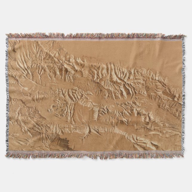 Manta Mapa de alivio de Utah (Anverso)