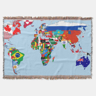 Manta Mapa de banderas del mundo 2