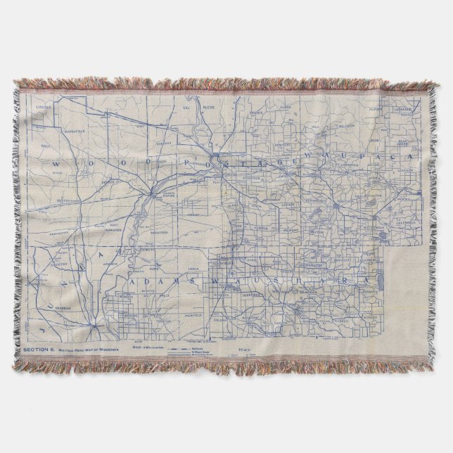 Manta Mapa de camino de la bicicleta de Wisconsin 2 (Anverso)