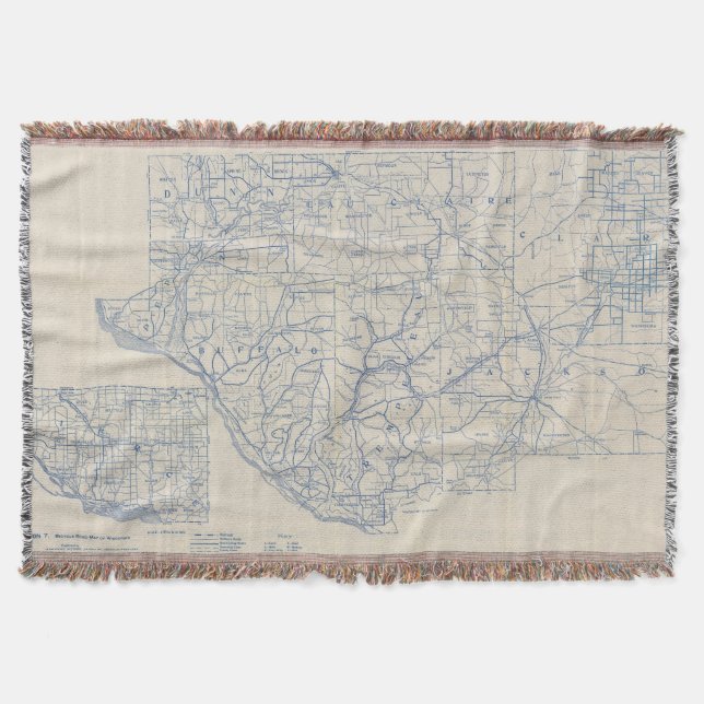 Manta Mapa de camino de la bicicleta de Wisconsin 6 (Anverso)