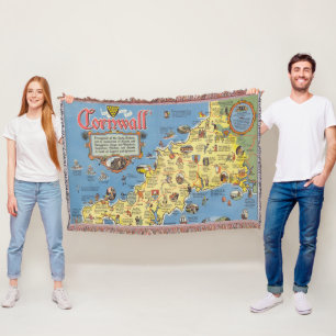 Manta Mapa de Cornualles, Inglaterra