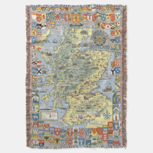 Manta Mapa de Escocia histórica