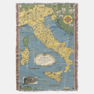 Manta Mapa de Italia con Ciudad del Vaticano