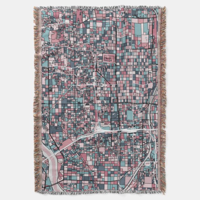 Manta Mapa de Kyoto Japón (Frente vertical)