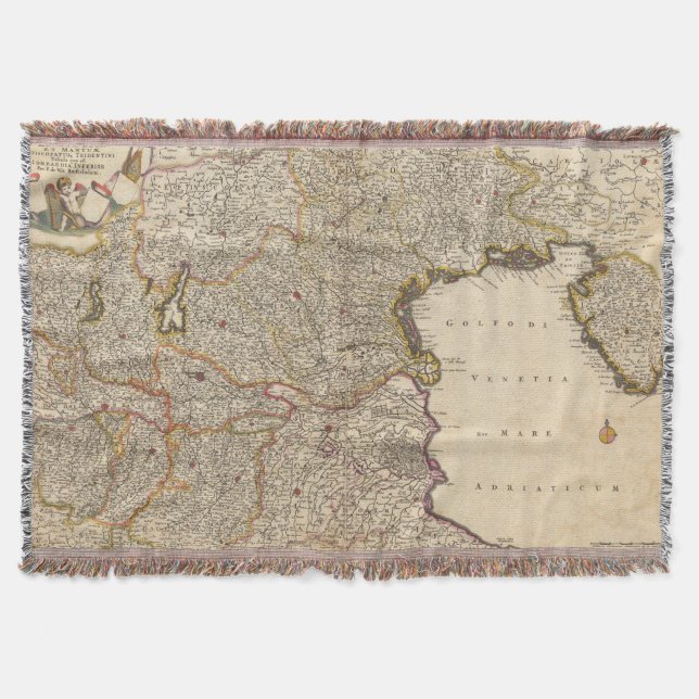 Manta Mapa de la región de Venecia, Italia (Anverso)