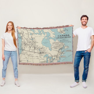 Manta Mapa de las rutas del correo aéreo de Canadá - de