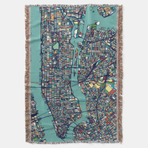 Manta Mapa de Manhattan Nueva York