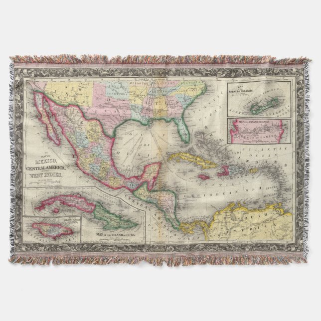 Manta Mapa de México, America Central (Anverso)