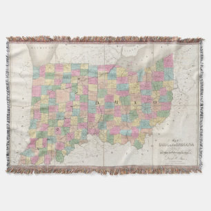 Manta Mapa de Ohio y de Indiana