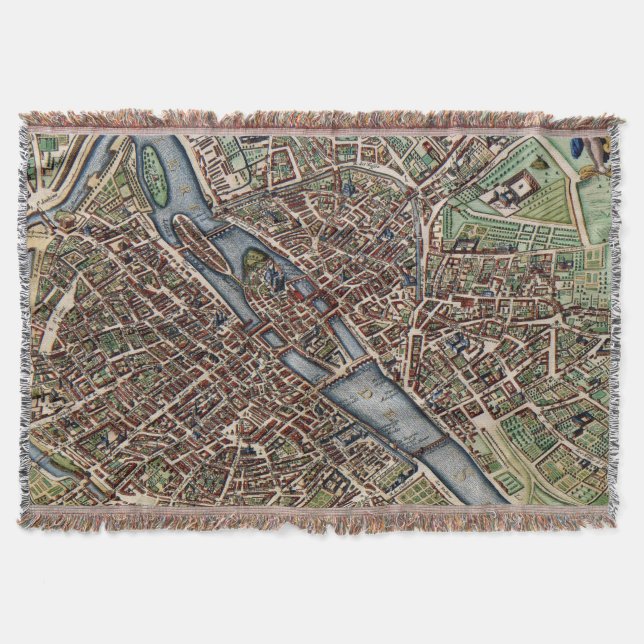Manta Mapa de París antiguo (Anverso)