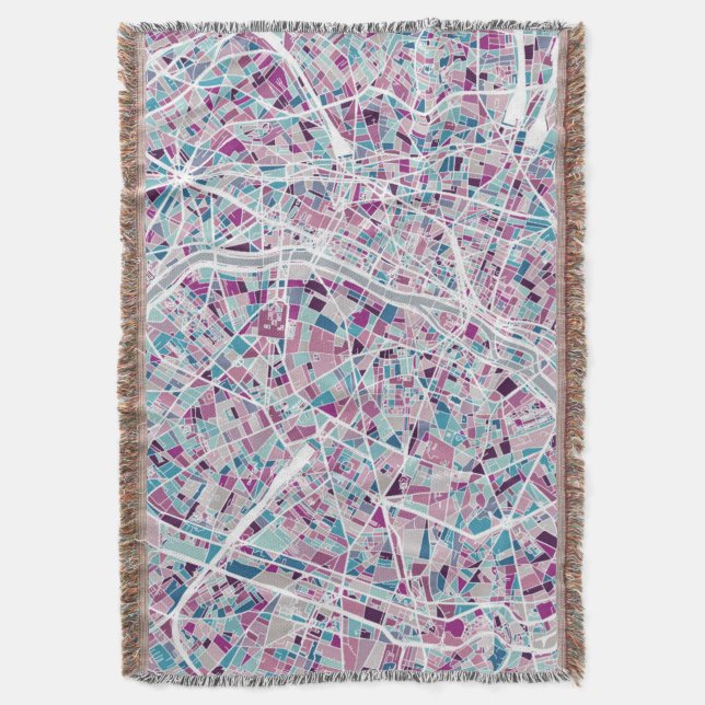 Manta Mapa de París Francia (Frente vertical)