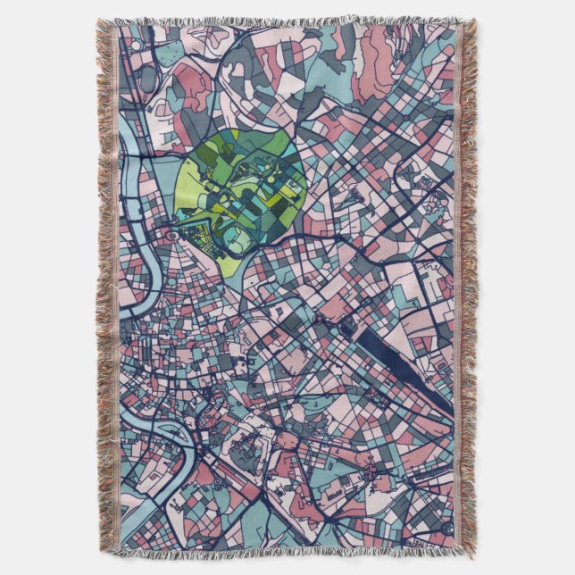 Manta Mapa de Roma Italia (Frente vertical)