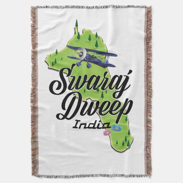 Manta Mapa de Swaraj Dweep India (Frente vertical)